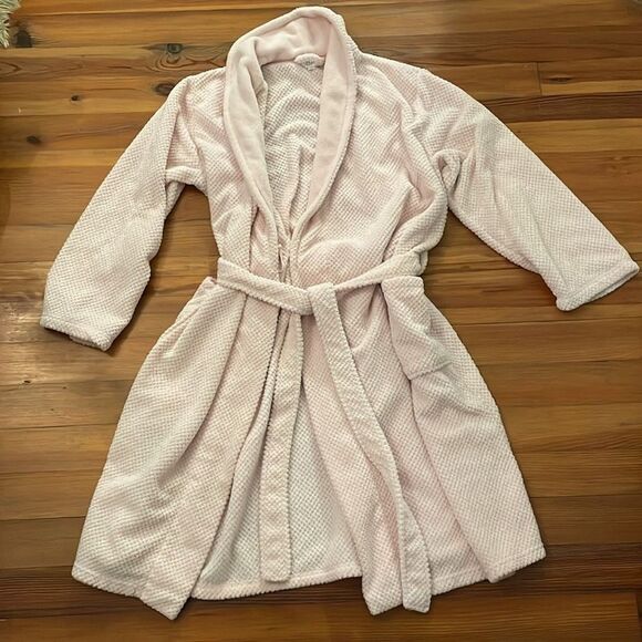 Ulta Beauty Pink Plush Robe Womens Size 1X - 2X Midi Tie Soft Loungewear - Picture 10 of 10